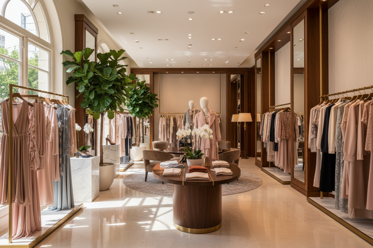 slideshow background for a clothing boutique for womans, no write on it.  iper realistich